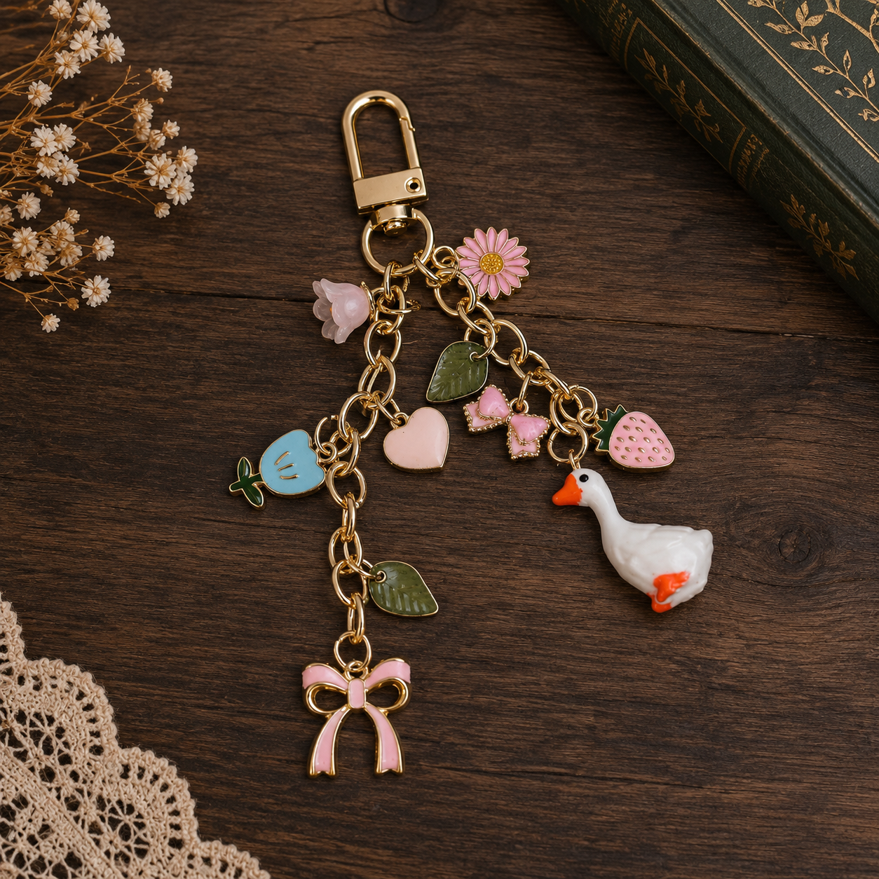 Kindle or Bag Charm - Coguette Goose