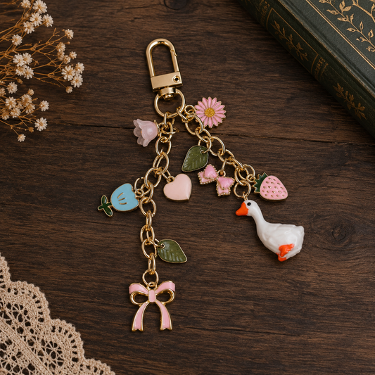 Kindle or Bag Charm - Coguette Goose